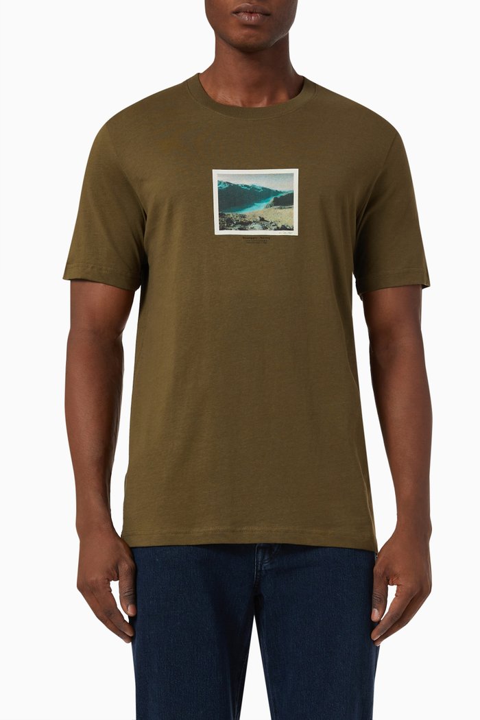 

Graphic Print T-shirt in Organic-cotton, Green