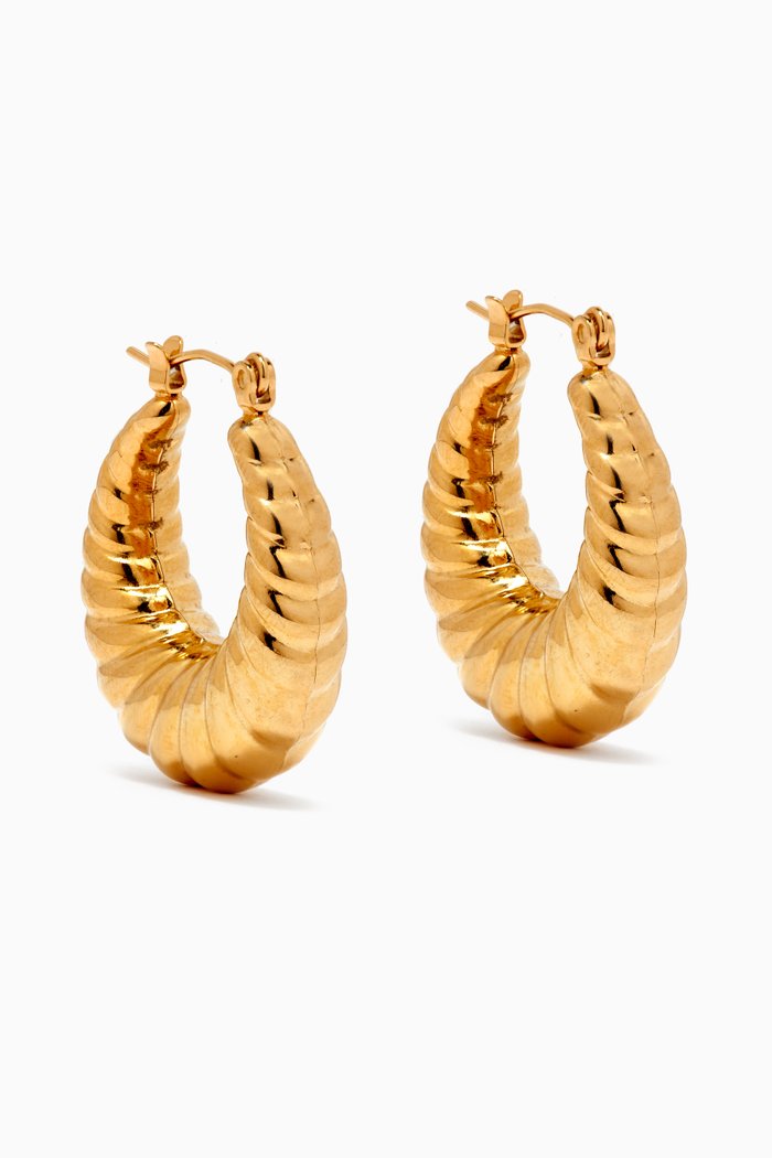 

Seashell Hoops in 18kt Gold-plated Tarnish Free Stainless Steel