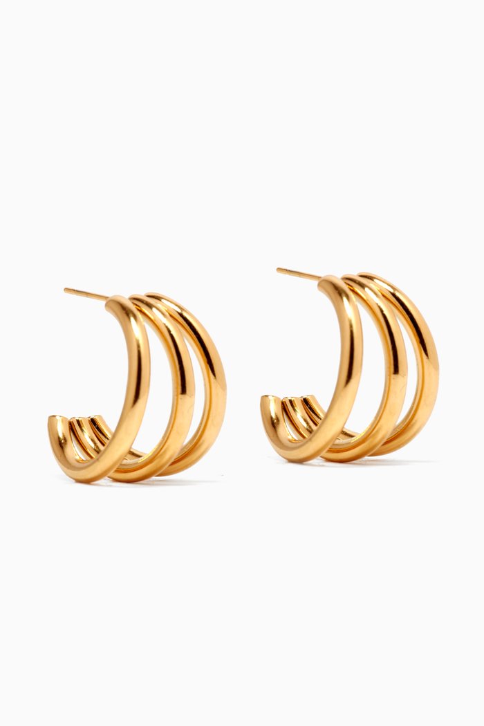 

Sasha Sun Glitter Hoops in 18k Gold-plated Stainless Steel