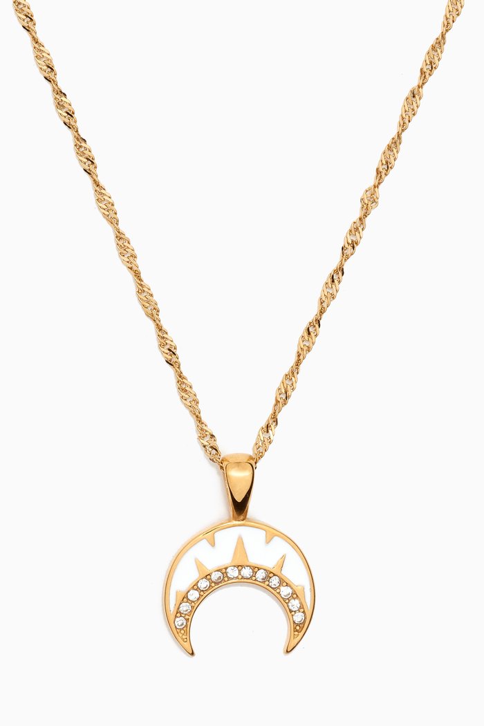 

Mina Moonbeam Pendant Necklace in 18kt Gold-plated Steel