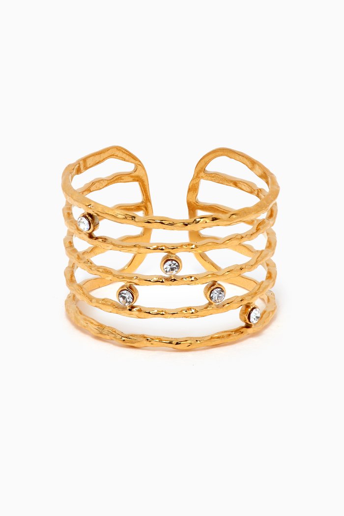 

Pebble Beach Ring in 18kt Gold-plated Steel