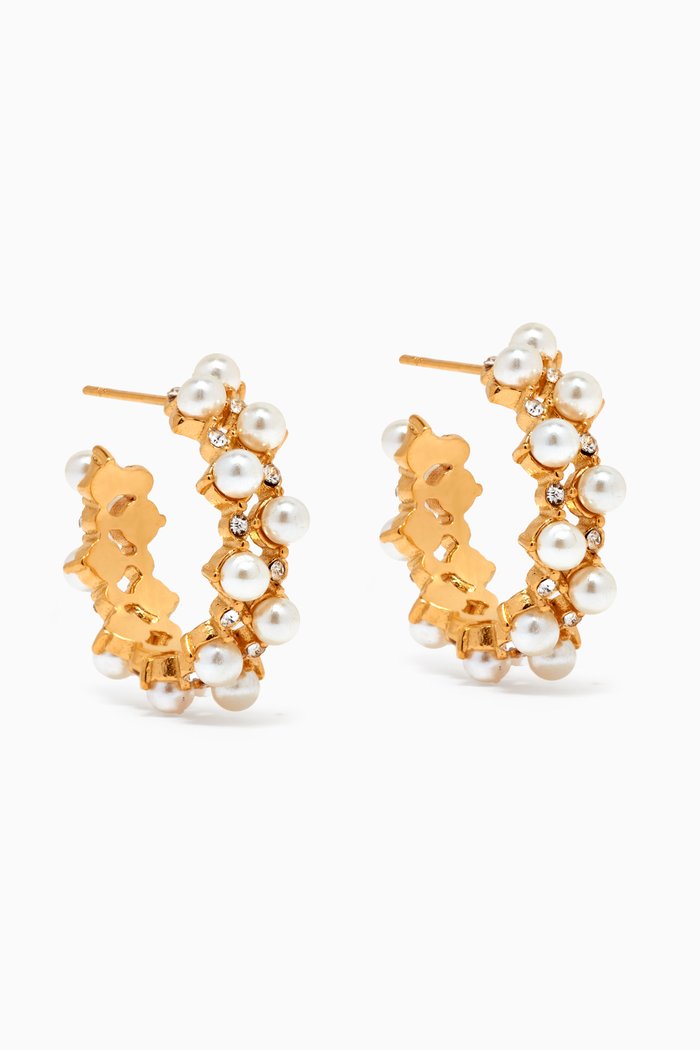 

Reef Pearl Hoops in 18kt Gold-plated Steel