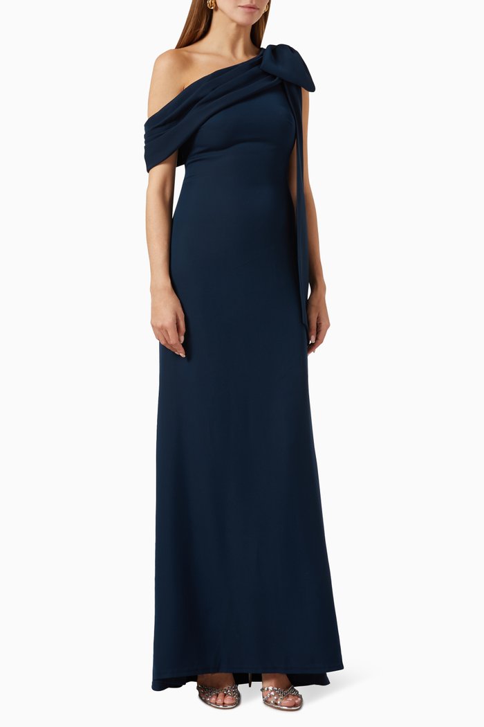 

One-shoulder Gown, Blue