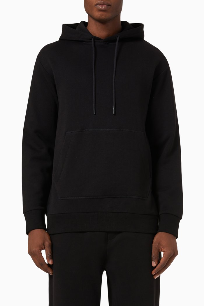 Relaxed Hoodie in Organic-cotton, Black