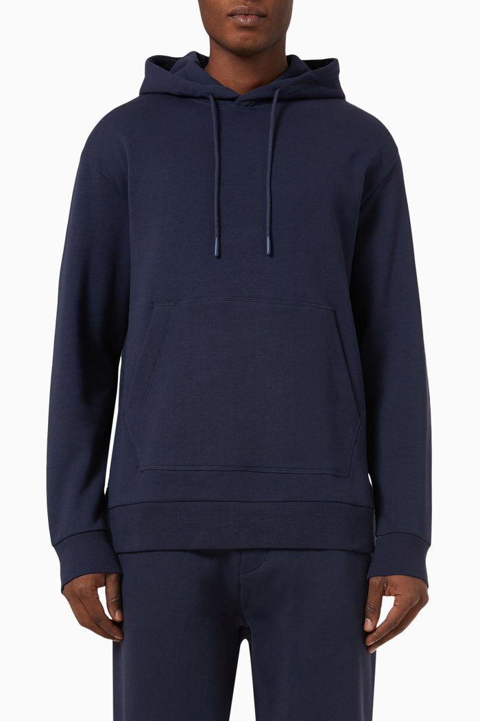 

Relaxed Hoodie in Organic-cotton, Blue