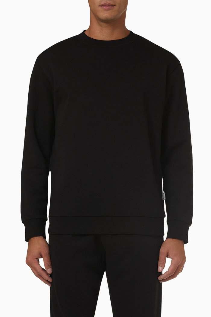 

Casual Sweatshirt in Organic Cotton, Black