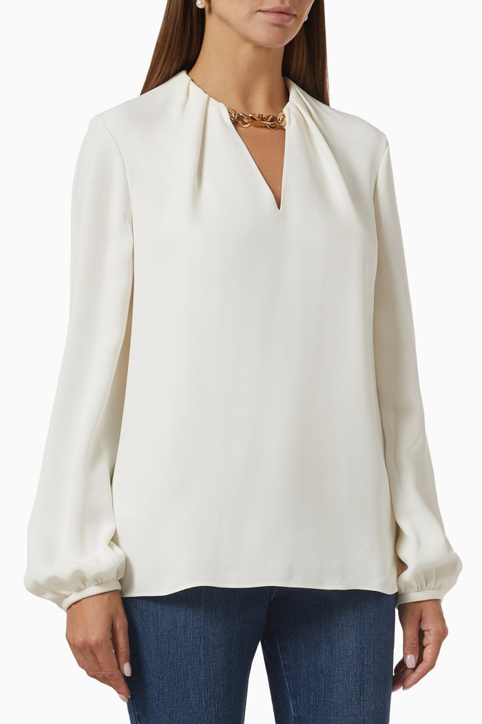 

VLOGO Chain Top in Silk, White