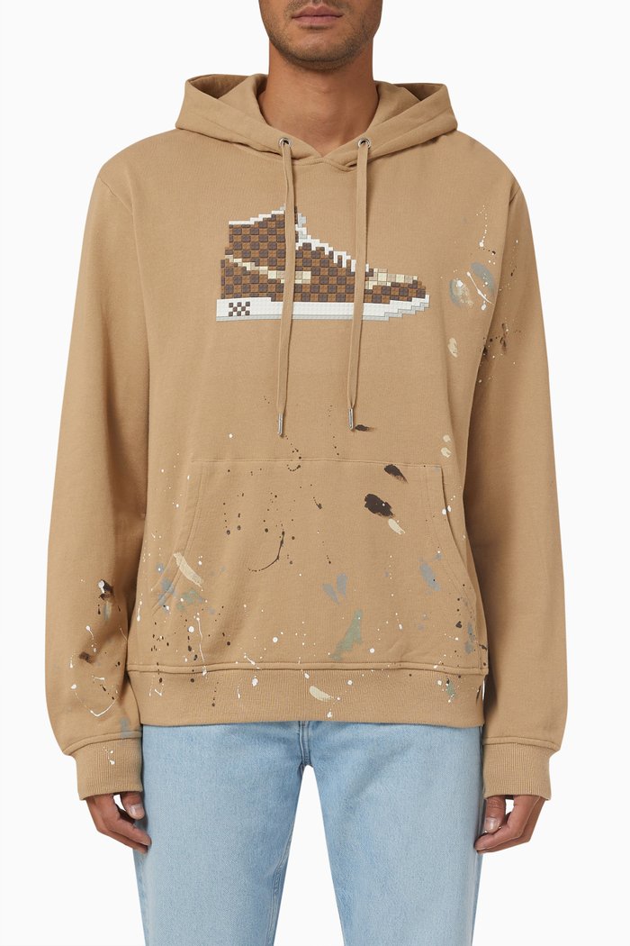 

Checker Loius Hoodie in French Terry Cotton, Neutral