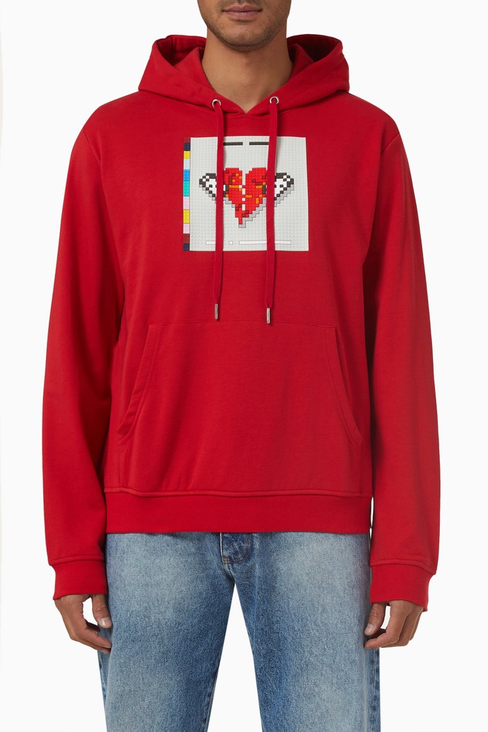 

No More Heartbreaks Hoodie in Fleece, Red