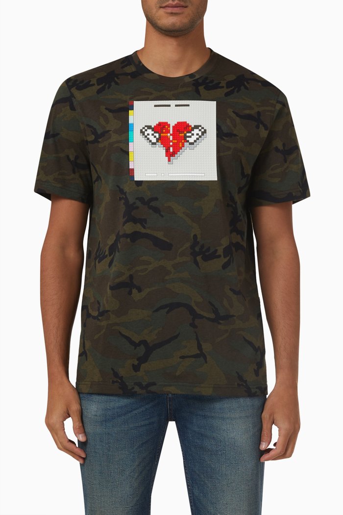 

No More Heartbreaks T-shirt in Cotton, Green