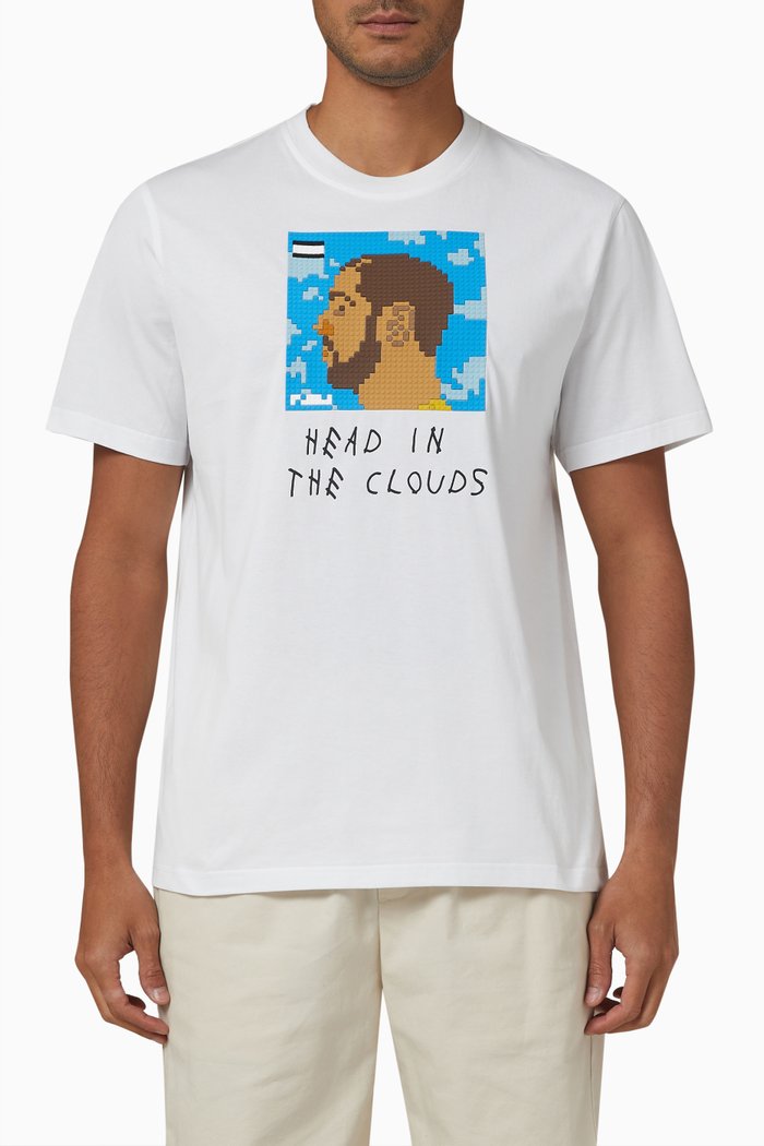 

Head in The Clouds T-shirt in Cotton Jersey, White