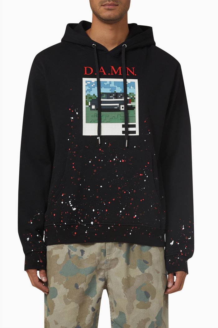 Damn Hoodie in Fleece, Black