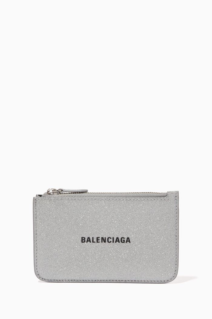 

Cash Long Coin & Card Holder in Glitter Fabric, Silver