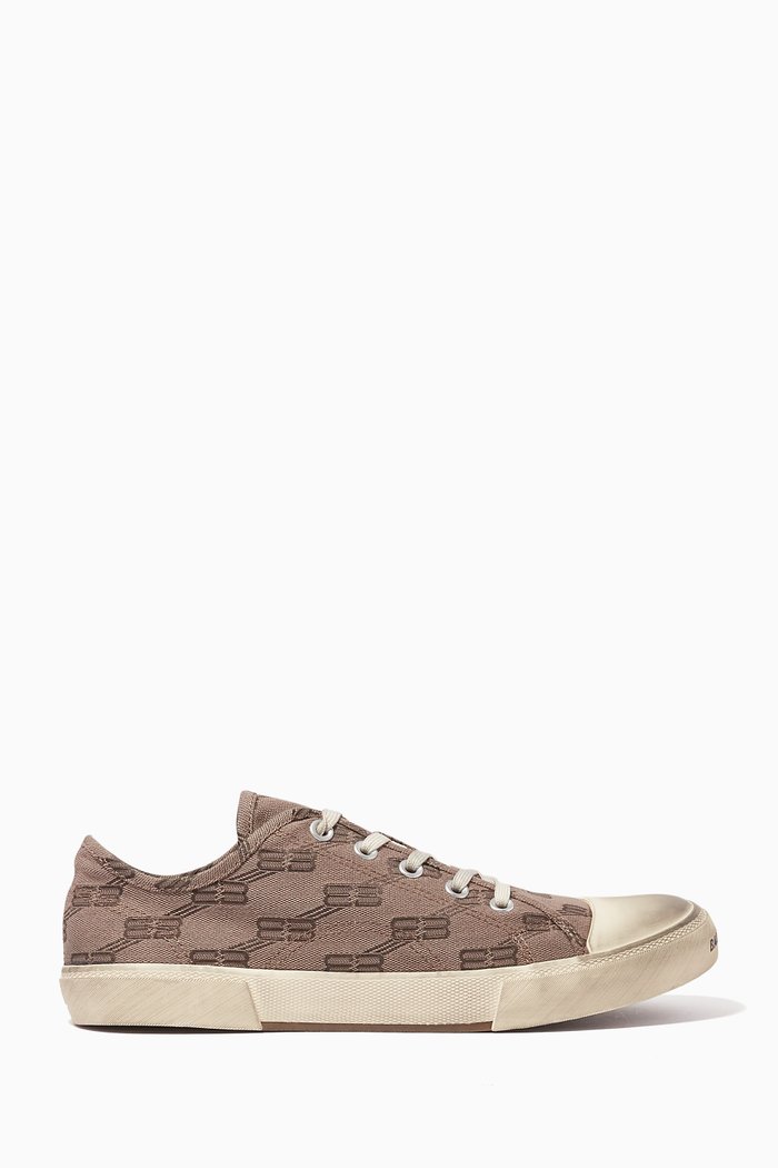 

Paris Low Top Sneakers in BB-monogram Canvas, Neutral