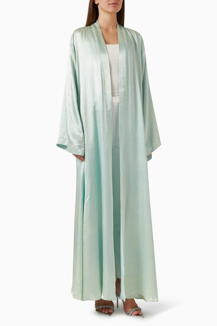 

Wide-sleeved Wrap Abaya, Green