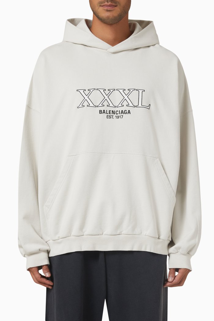 

Logo Large Fit Hoodie in Cotton Fleece, Neutral