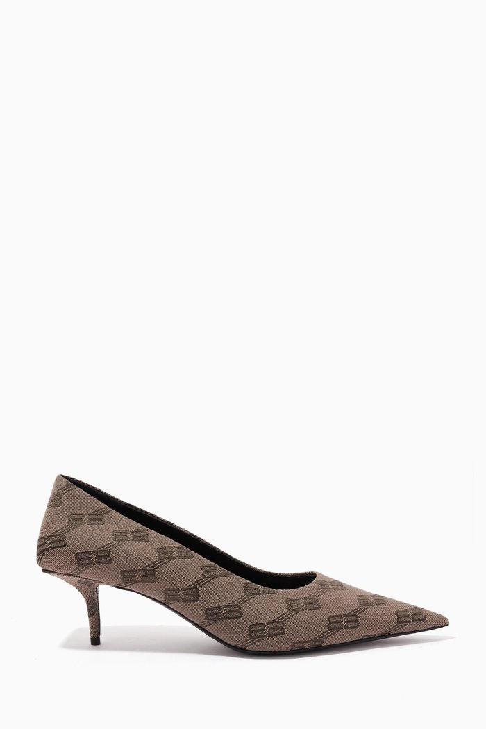 

Square Knife 60 Pumps in BB Monogram Jacquard, Neutral