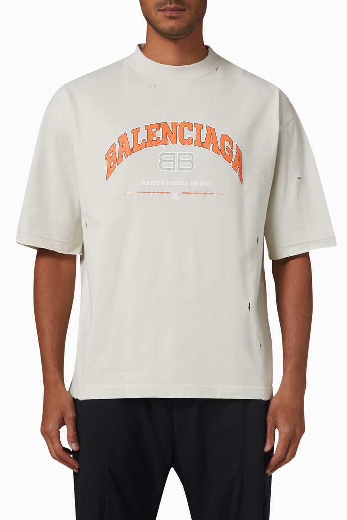 

Maison Balenciaga Medium Fit T-shirt in Cotton Jersey, Neutral