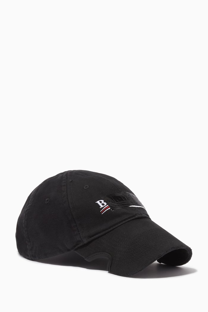 

Logo Baseball Cap in Cotton, Black