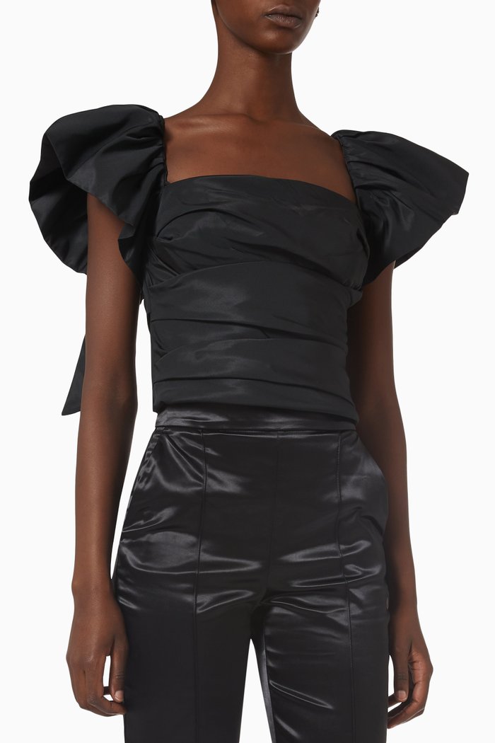 

Debra 5 Top in Technical Faille, Black