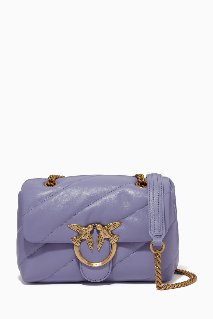 

Mini Love Puff Bag in Maxi Quilt Nappa, Purple