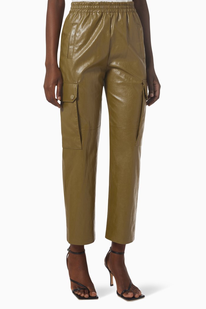 

Pernilla Pants in Faux leather, Green