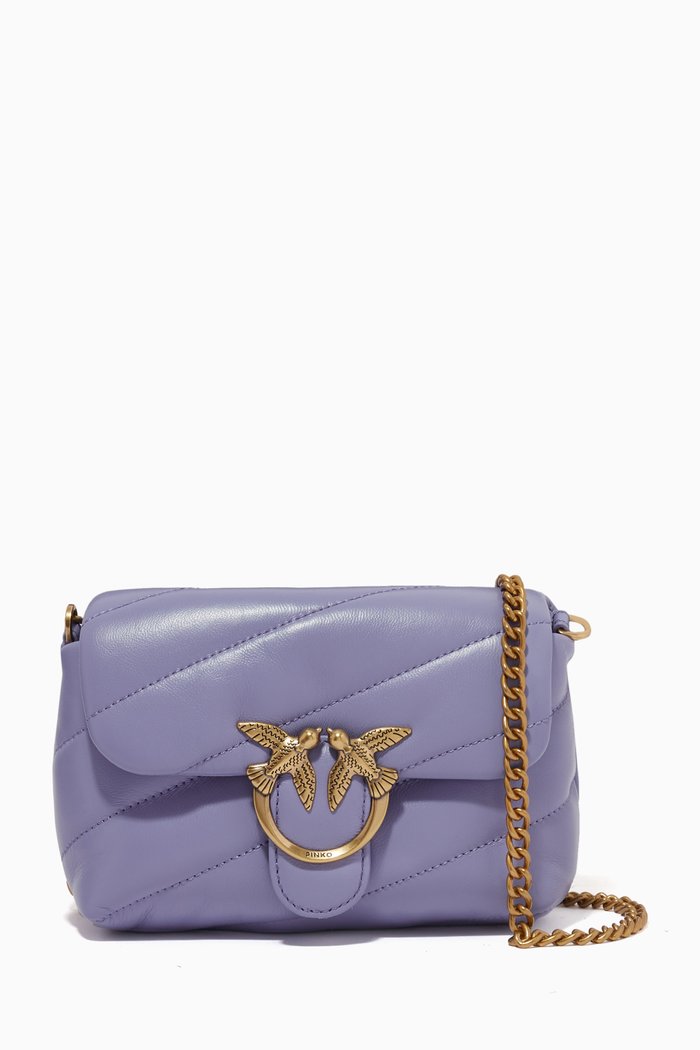 

Baby Love Puff Bag in Maxi Quilt Nappa, Purple