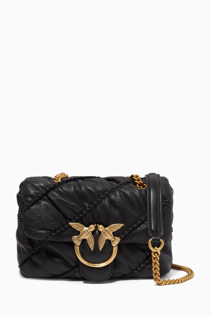 

Mini Love Puff Bag in Maxi Quilt Nappa, Black