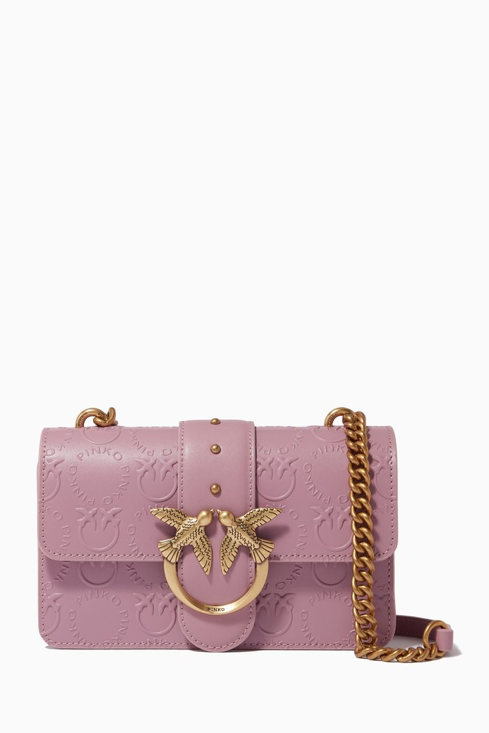 

Mini Love Icon Bag in Leather, Pink