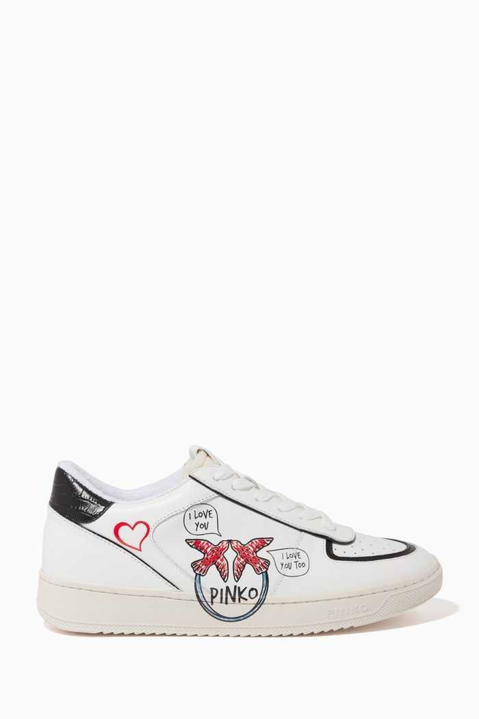 

Rodano Graffiti Sneakers in Leather, White