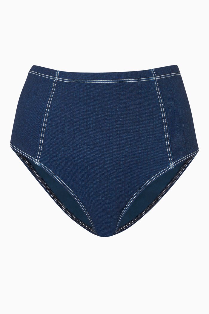 

Boy Short Bikini Bottoms in Stretch Nylon, Blue
