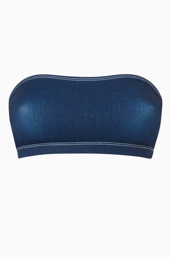 Better Band Bikini Top in Stretch Nylon, Blue