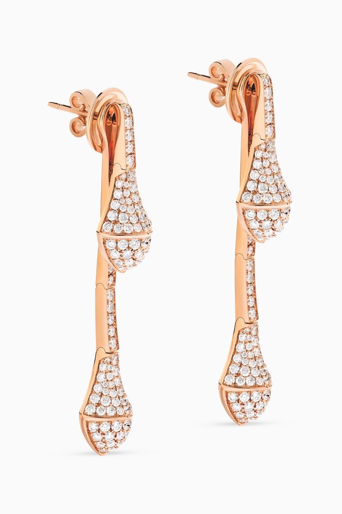 Cleo Diamond Drop Earrings in 18kt Rose Gold