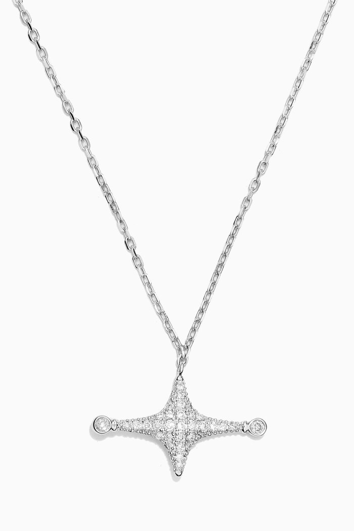 

Star Pavé Diamond Necklace in 18kt White Gold, Silver