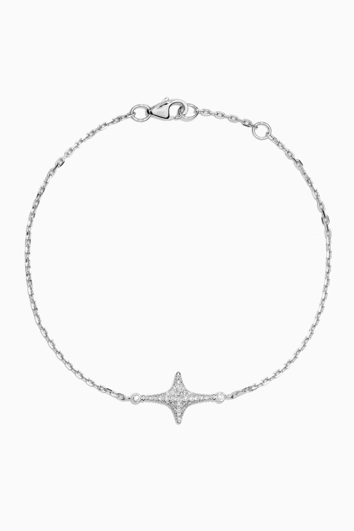 

Star Pavé Diamond Bracelet in 18kt White Gold, Silver