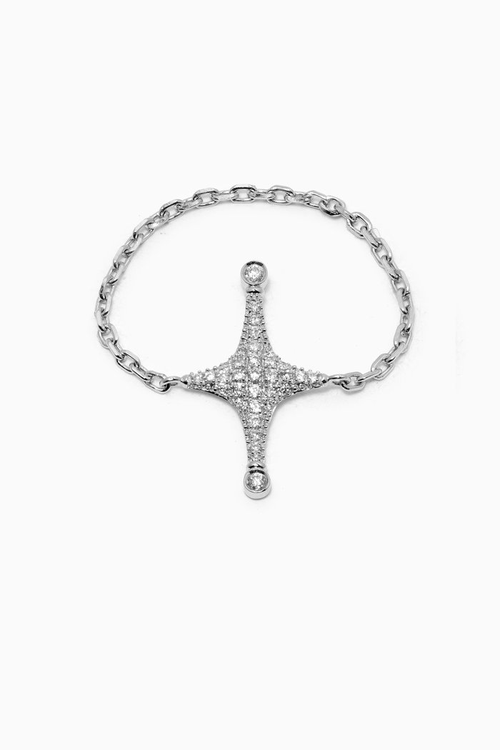 

Star Pavé Diamond Ring in 18kt White Gold, Silver