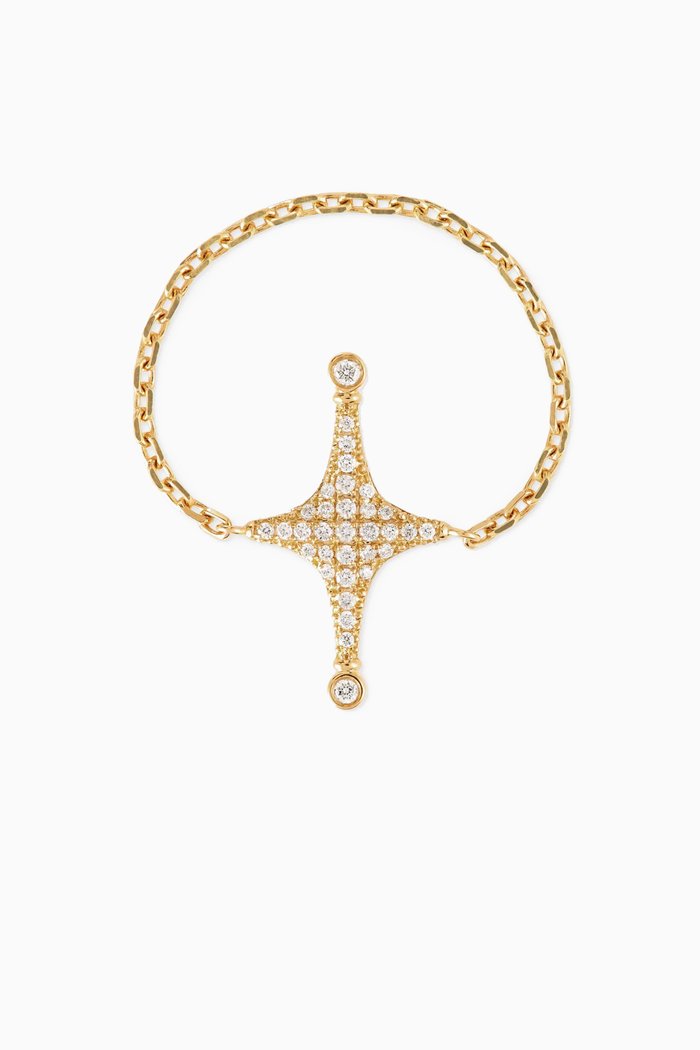 

Star Pavé Diamond Ring in 18kt Yellow Gold