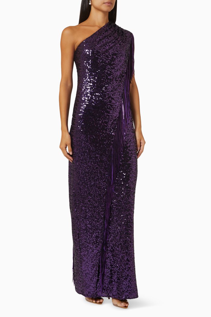

Fringe Sequin Dress, Purple