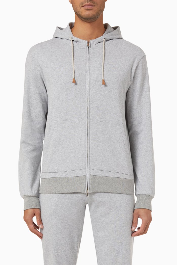 

Zip-up Hoodie in Fleece, Grey