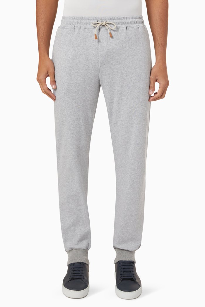 

Drawstring Sweatpants in Fleece, Grey