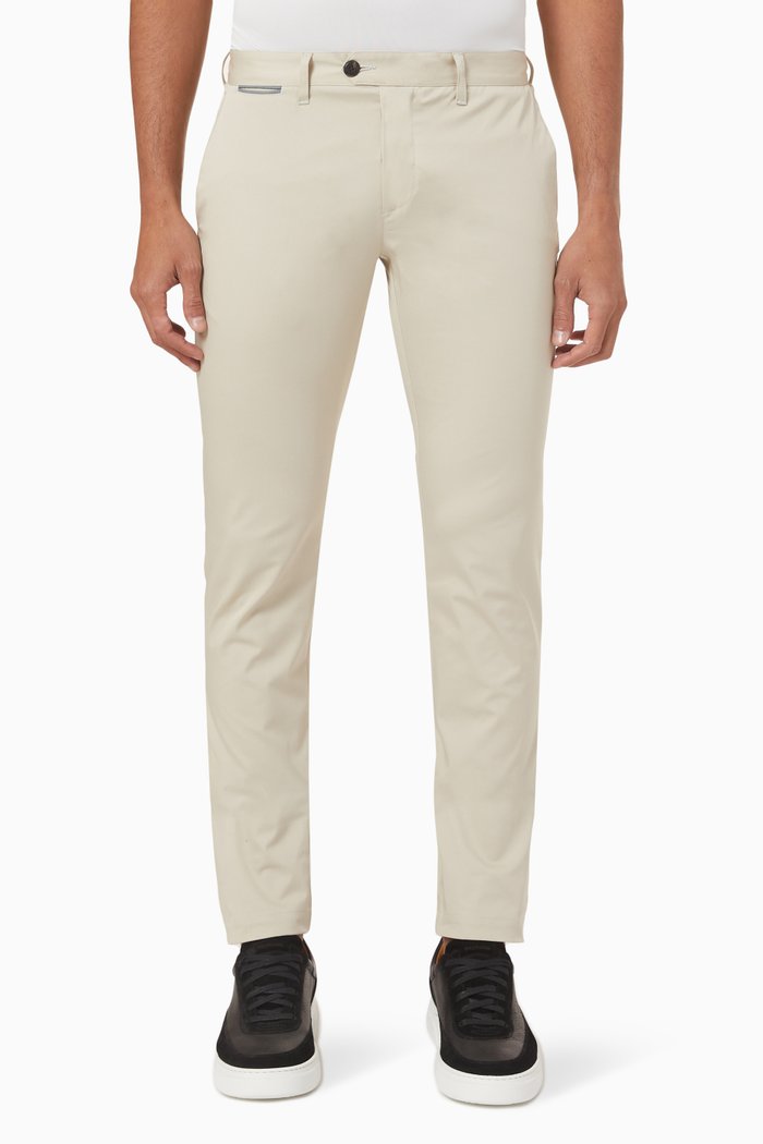 

Slim-fit Stretch Chino Pants in Cotton, Neutral