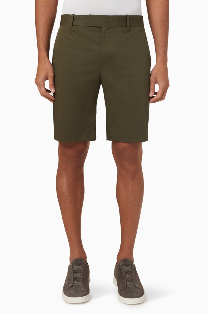 

Stretch Bermuda Shorts in Cotton, Green