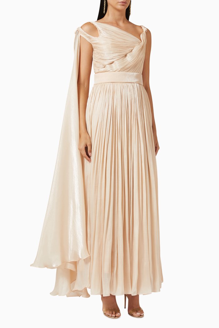 

Cut-out Dress in Shimmer Crinkle Chiffon, Gold