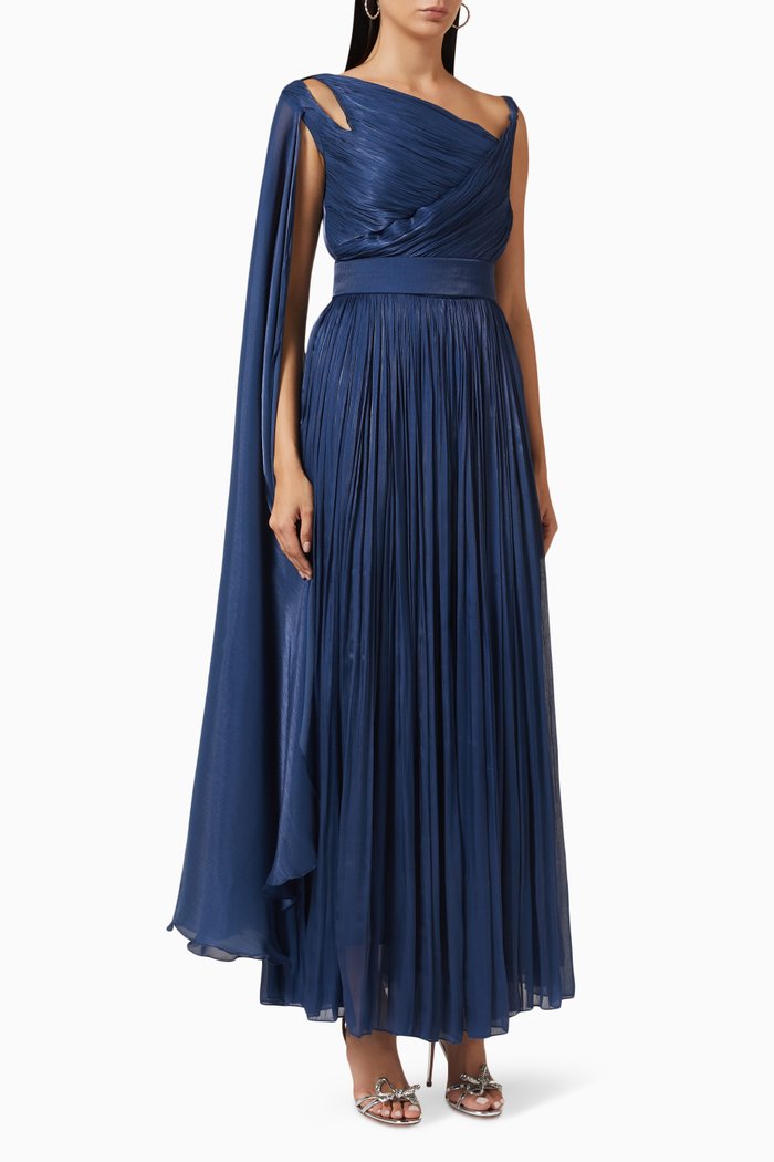 

Cut-out Dress in Shimmer Crinkle Chiffon, Blue