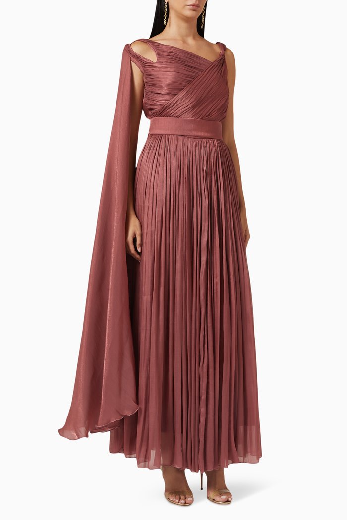 

Cut-out Dress in Shimmer Crinkle Chiffon, Pink