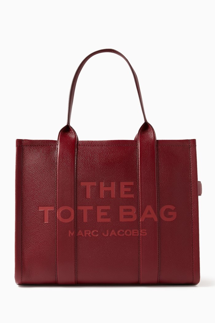 

The Large Tote Bag in Leather, Burgundy