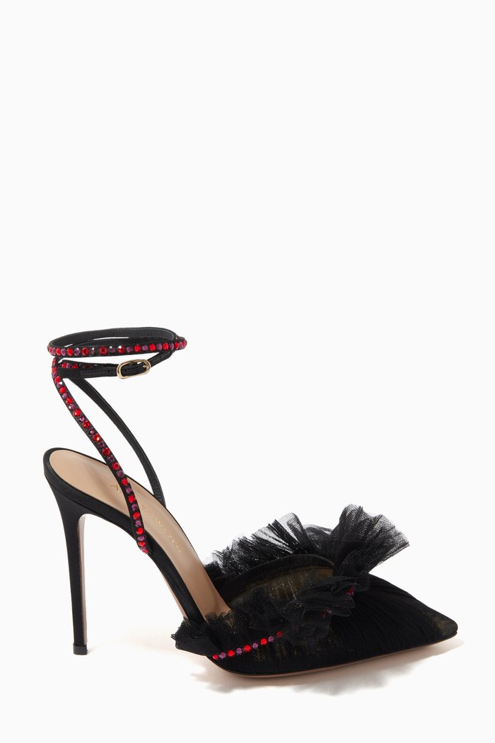 

Franca Glit Crystal Pumps in Satin & Tulle, Black