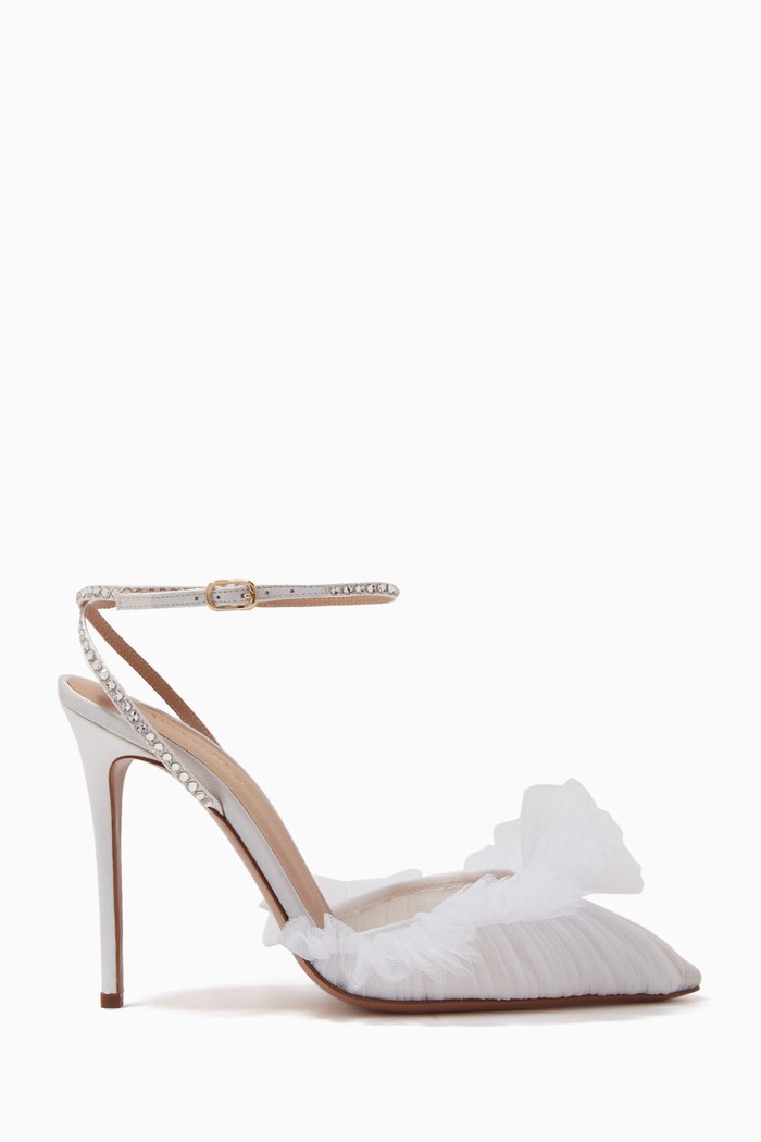 Franca Glitz 105 Pumps in Tulle & Satin, White