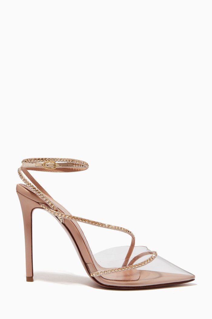 Dassy Sunset 105 Swarovski Sandals in PVC & Patent Leather, Neutral