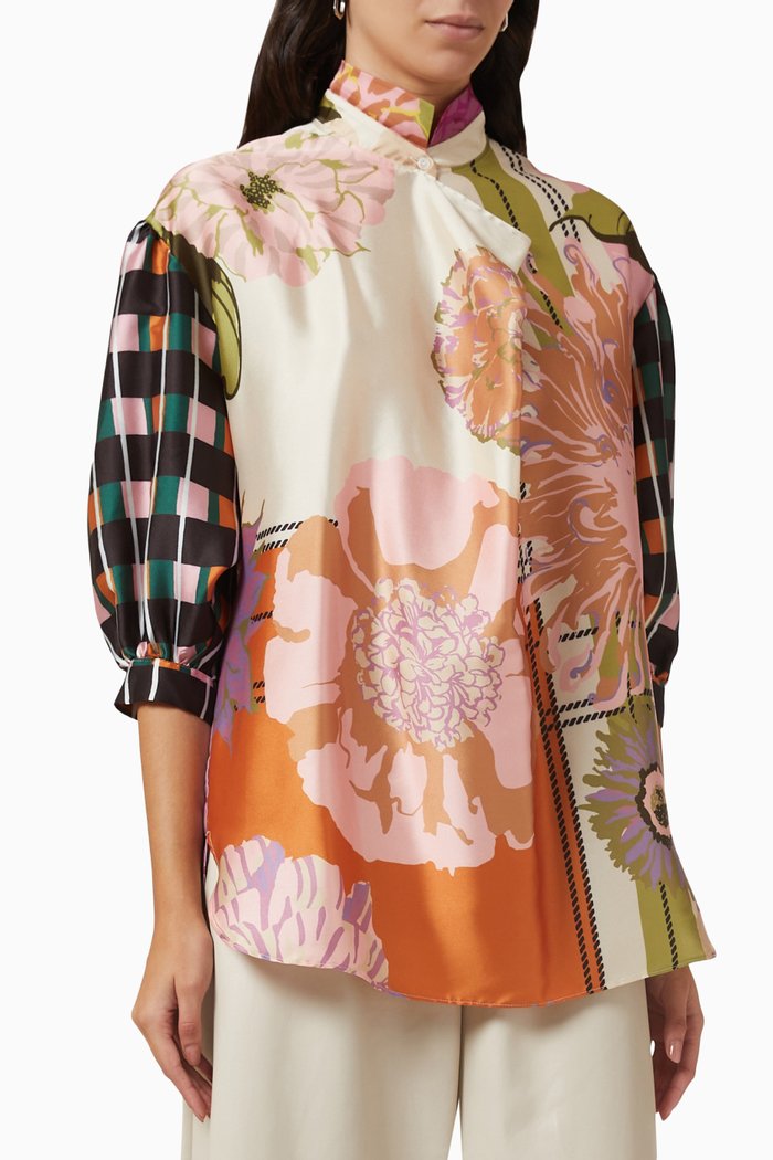 

Modena Top in Crepe de Chine, White